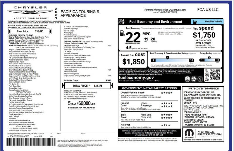2021 Chrysler Pacifica Touring