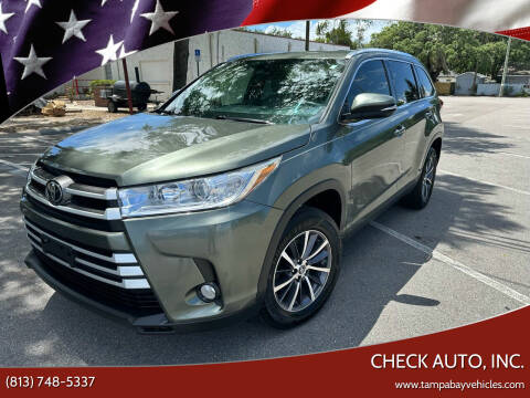 2019 Toyota Highlander for sale at CHECK AUTO, INC. in Tampa FL