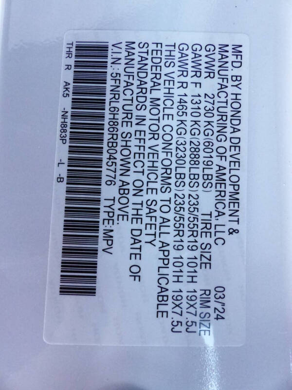 2024 Honda Odyssey Touring