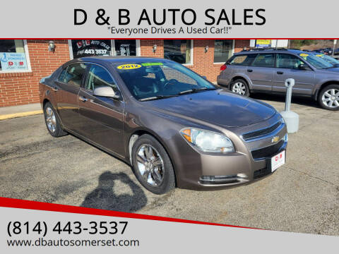 2012 Chevrolet Malibu for sale at D & B AUTO SALES in Somerset PA