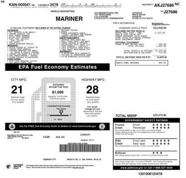 2010 Mercury Mariner I4