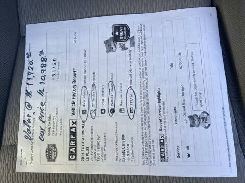 2014 Toyota Corolla LE Plus