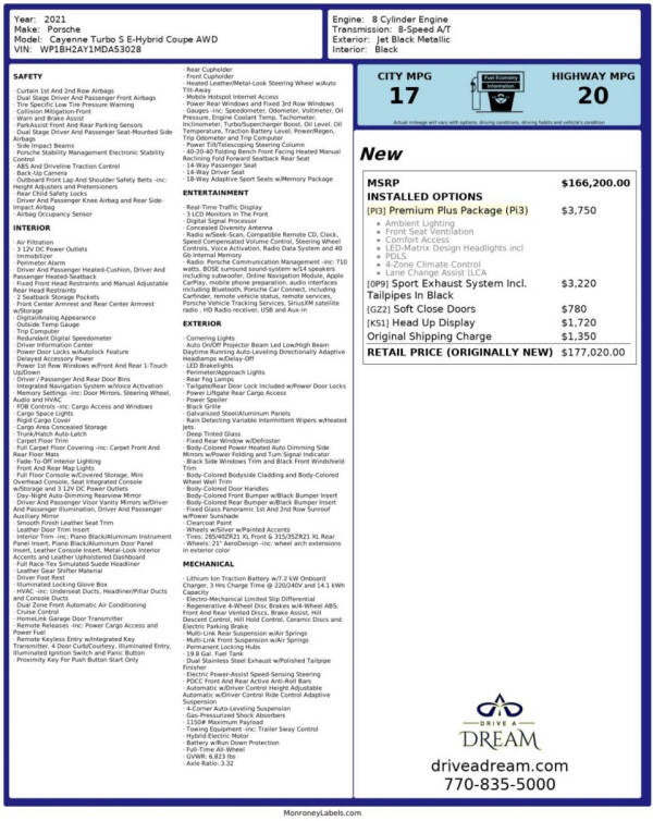 2021 Porsche Cayenne Turbo S E-Hybrid Coupe