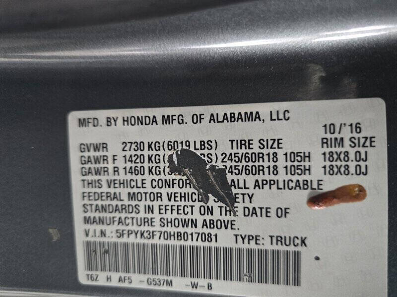 2017 Honda Ridgeline RTL-E