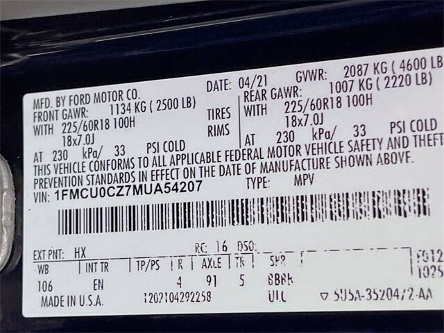 2021 Ford Escape Hybrid SEL