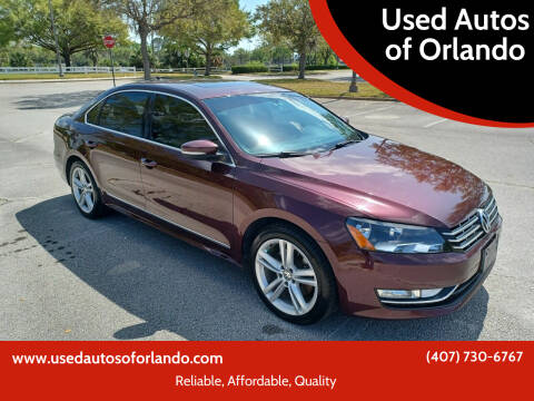 2013 Volkswagen Passat for sale at Used Autos of Orlando in Orlando FL