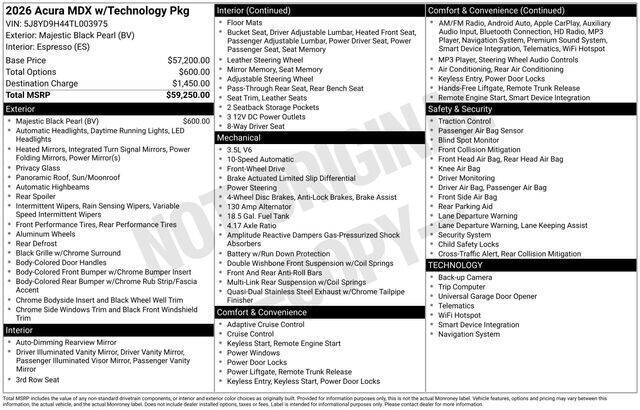 2026 Acura MDX w/Tech