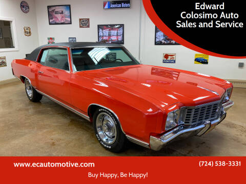 1972 Chevrolet Monte Carlo for sale at Edward Colosimo Auto Sales and Service in Evans City PA