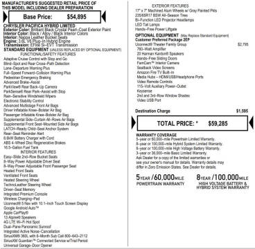 2023 Chrysler Pacifica Plug-In Hybrid Limited