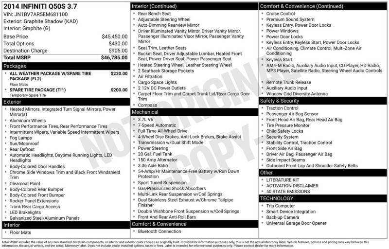 2014 Infiniti Q50 Sport