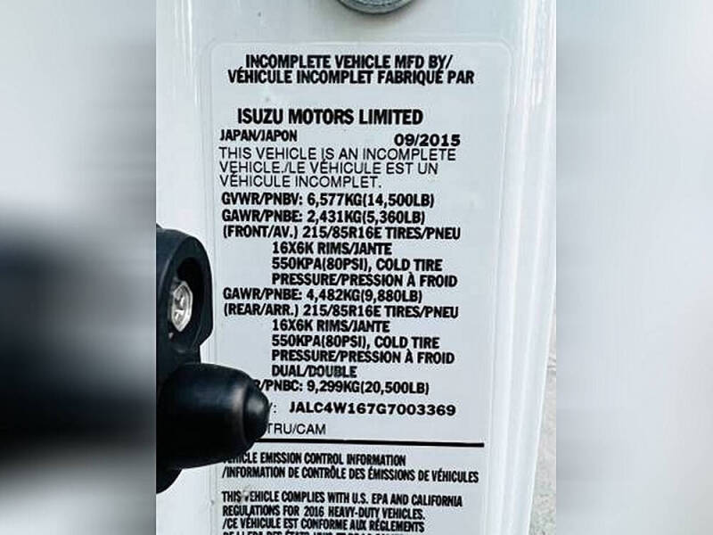 2016 Isuzu NPR DSL REG AT