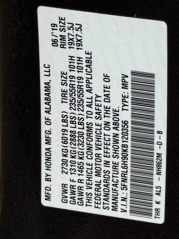 2019 Honda Odyssey Elite