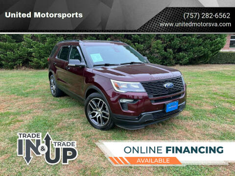 2018 Ford Explorer for sale at United Motorsports in Virginia Beach VA