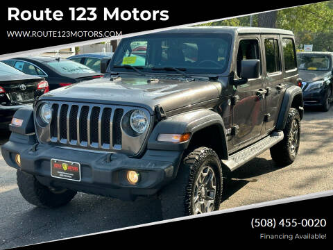 2018 Jeep Wrangler Unlimited for sale at Route 123 Motors in Norton MA