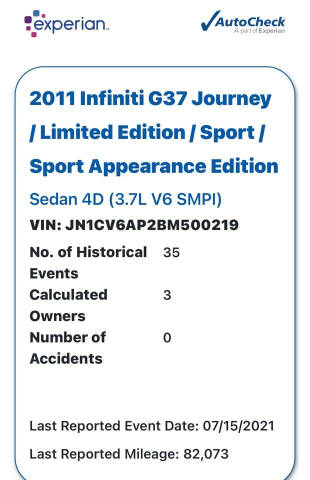 2011 Infiniti G37 Sedan Sport Appearance Edition