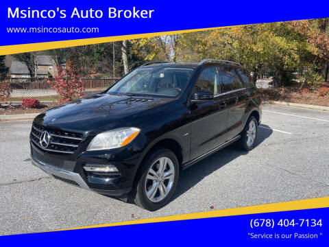 2012 Mercedes-Benz M-Class for sale at Msinco's Auto Broker in Snellville GA