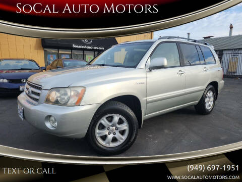 2003 Toyota Highlander for sale at SoCal Auto Motors in Costa Mesa CA