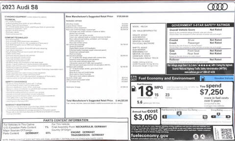 2023 Audi S8 4.0T quattro
