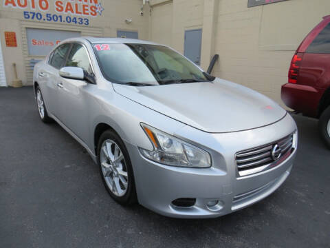 2012 Nissan Maxima for sale at Small Town Auto Sales in Hazleton PA
