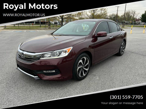 2016 Honda Accord for sale at Royal Motors in Hyattsville MD