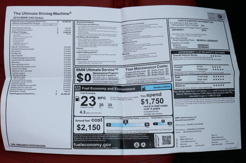 2016 BMW 3 Series 340i