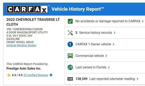2022 Chevrolet Traverse LT Cloth