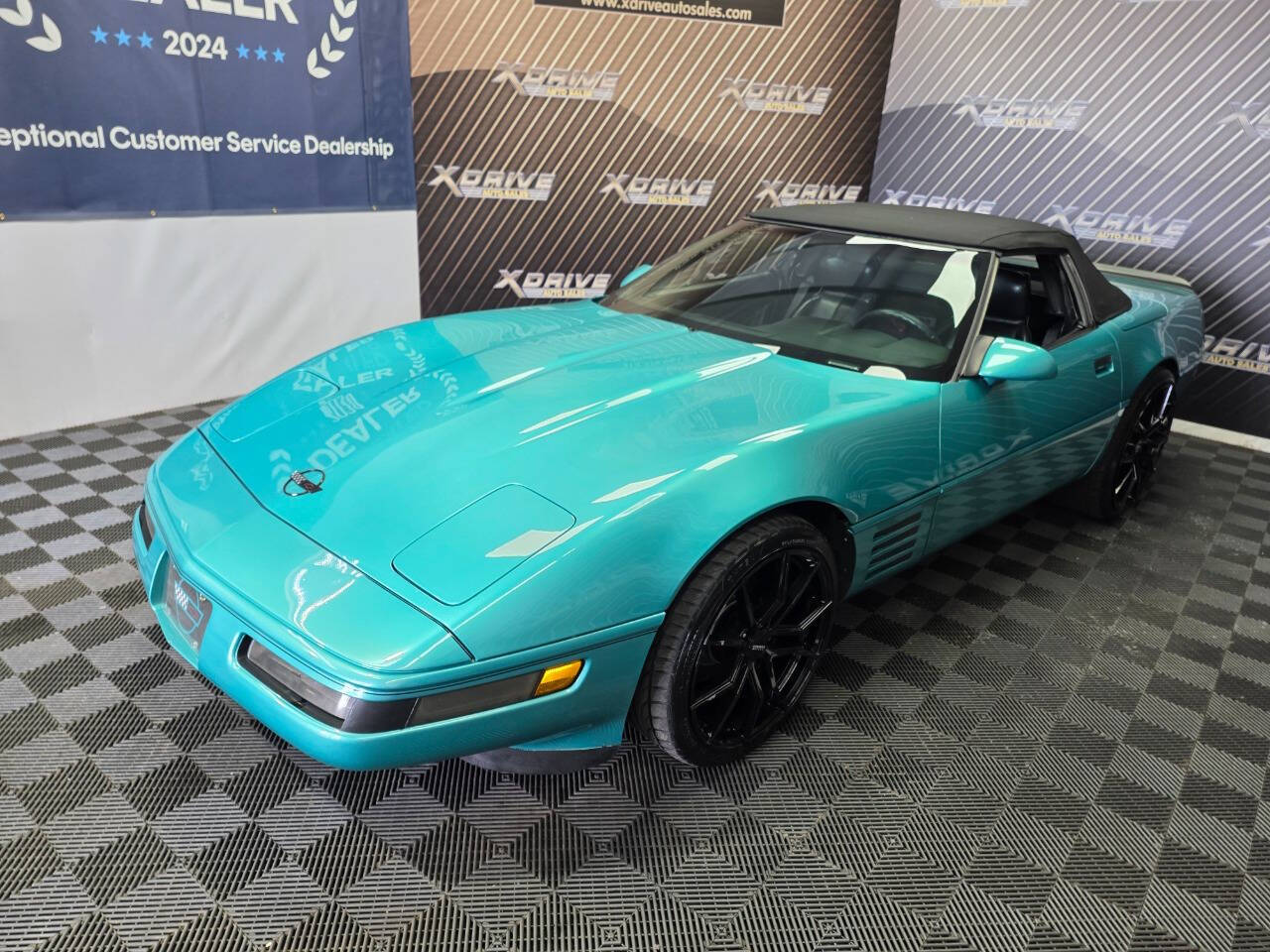 Turquoise 1991 Chevrolet Corvette Base Convertible 2dr Convertible 1