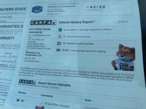 2019 Dodge Grand Caravan SE
