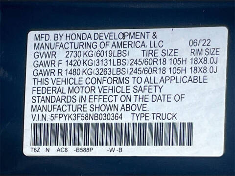 2022 Honda Ridgeline RTL