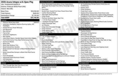 2026 Acura Integra w/A-SPEC