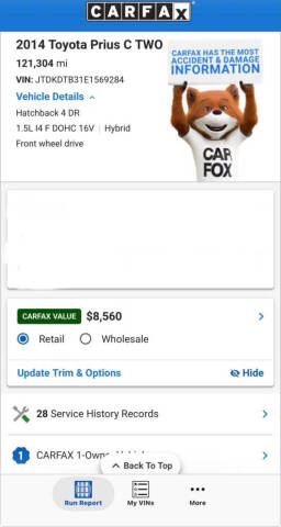 2014 Toyota Prius c Two