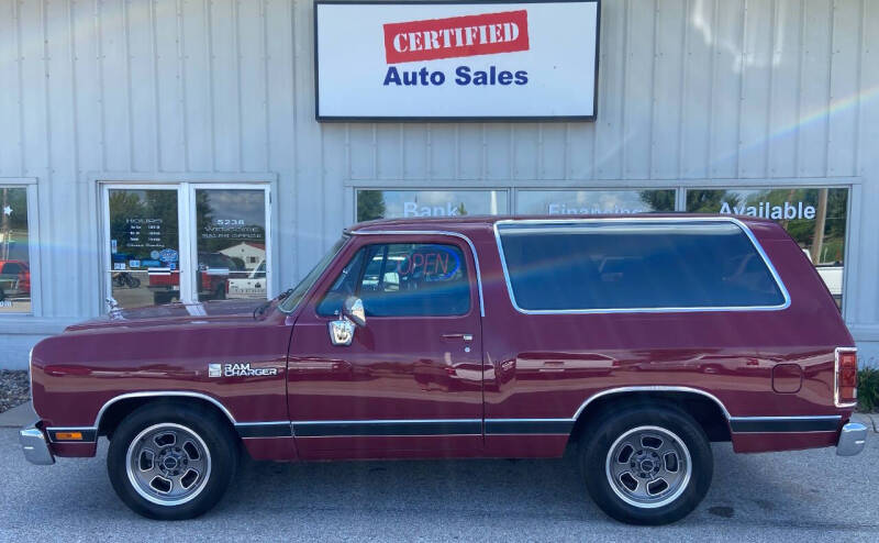 1989 Dodge Ramcharger for sale at Certified Auto Sales in Des Moines IA