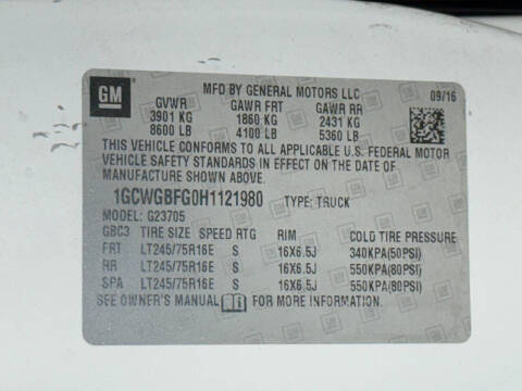 2017 Chevrolet Express 2500