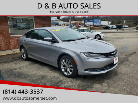 2015 Chrysler 200 for sale at D & B AUTO SALES in Somerset PA