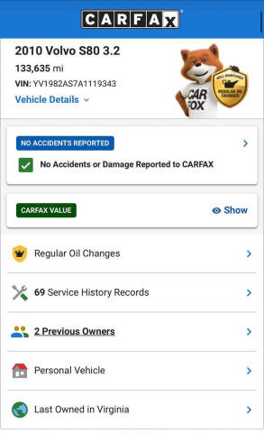 2010 Volvo S80 3.2