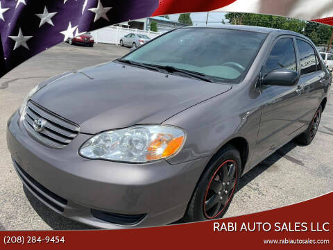 2003 Toyota Corolla for sale at RABI AUTO SALES LLC in Garden City ID