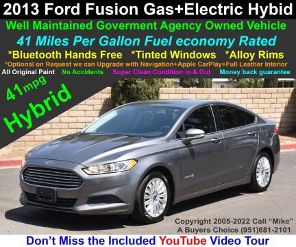 2013 Ford Fusion Hybrid for sale at A Buyers Choice in Jurupa Valley CA