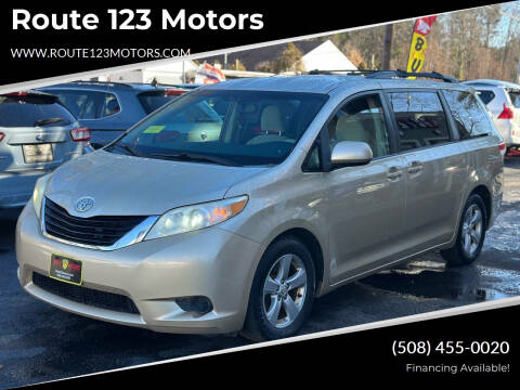 2013 Toyota Sienna for sale at Route 123 Motors in Norton MA