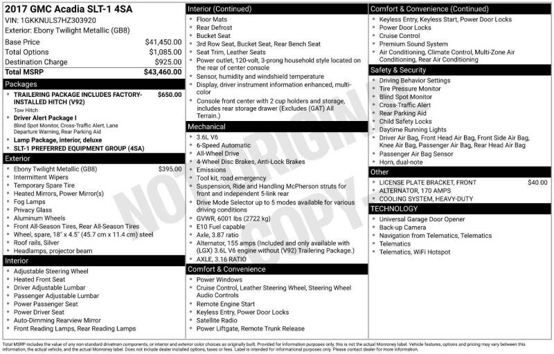2017 GMC Acadia SLT-1