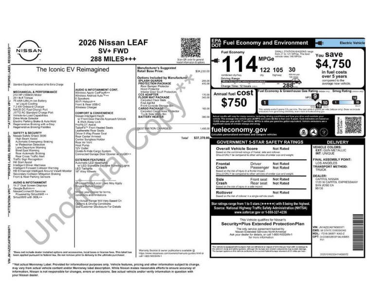 2026 Nissan LEAF SV+