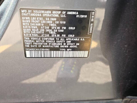 2018 Volkswagen Atlas V6 S