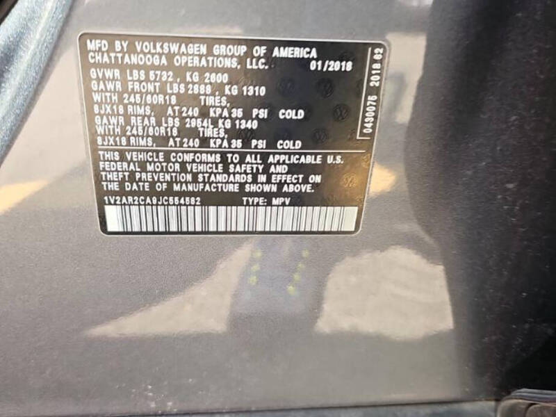 2018 Volkswagen Atlas V6 S