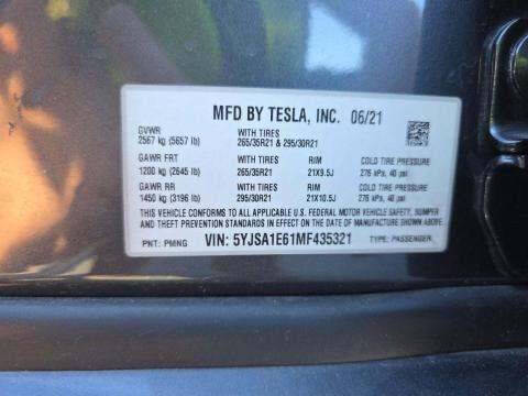 2021 Tesla Model S Plaid