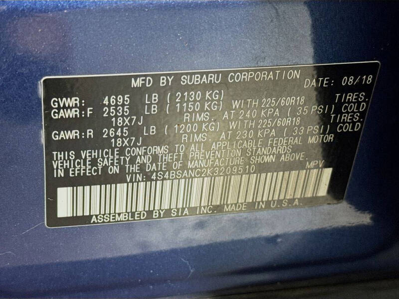 2019 Subaru Outback 2.5i Limited