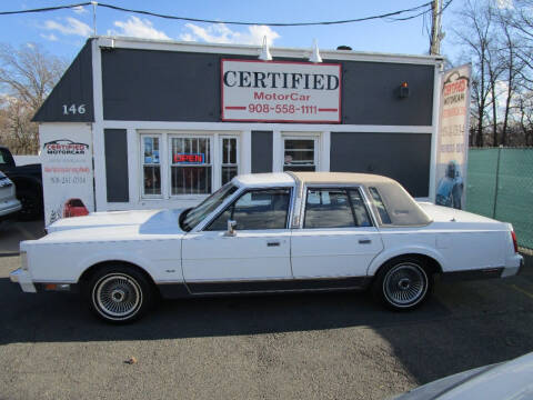 1988 Lincoln Town Car for sale at CERTIFIED MOTORCAR LLC in Roselle Park NJ