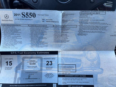 2011 Mercedes-Benz S-Class S 550