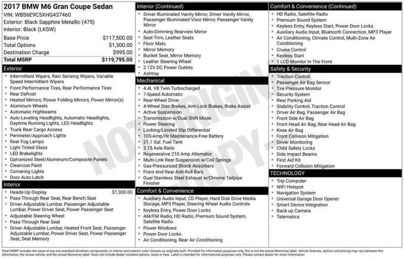 2017 BMW M6 Gran Coupe