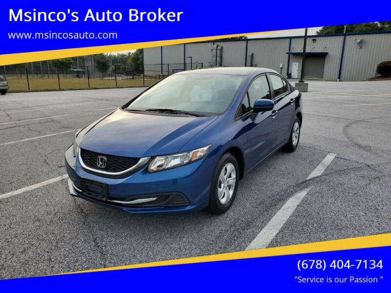 2015 Honda Civic for sale at Msinco's Auto Broker in Snellville GA