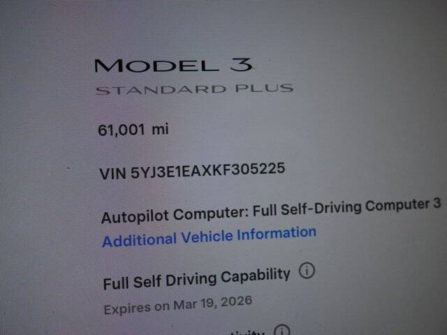 2019 Tesla Model 3 Standard Range Plus