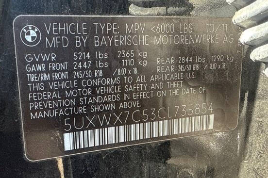 2012 BMW X3 xDrive35i